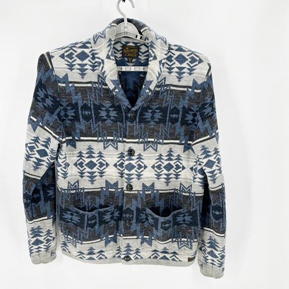 Ombre Shawl Cardigan Sweater grandpa native indigenous western size XL - Picture 2 of 9